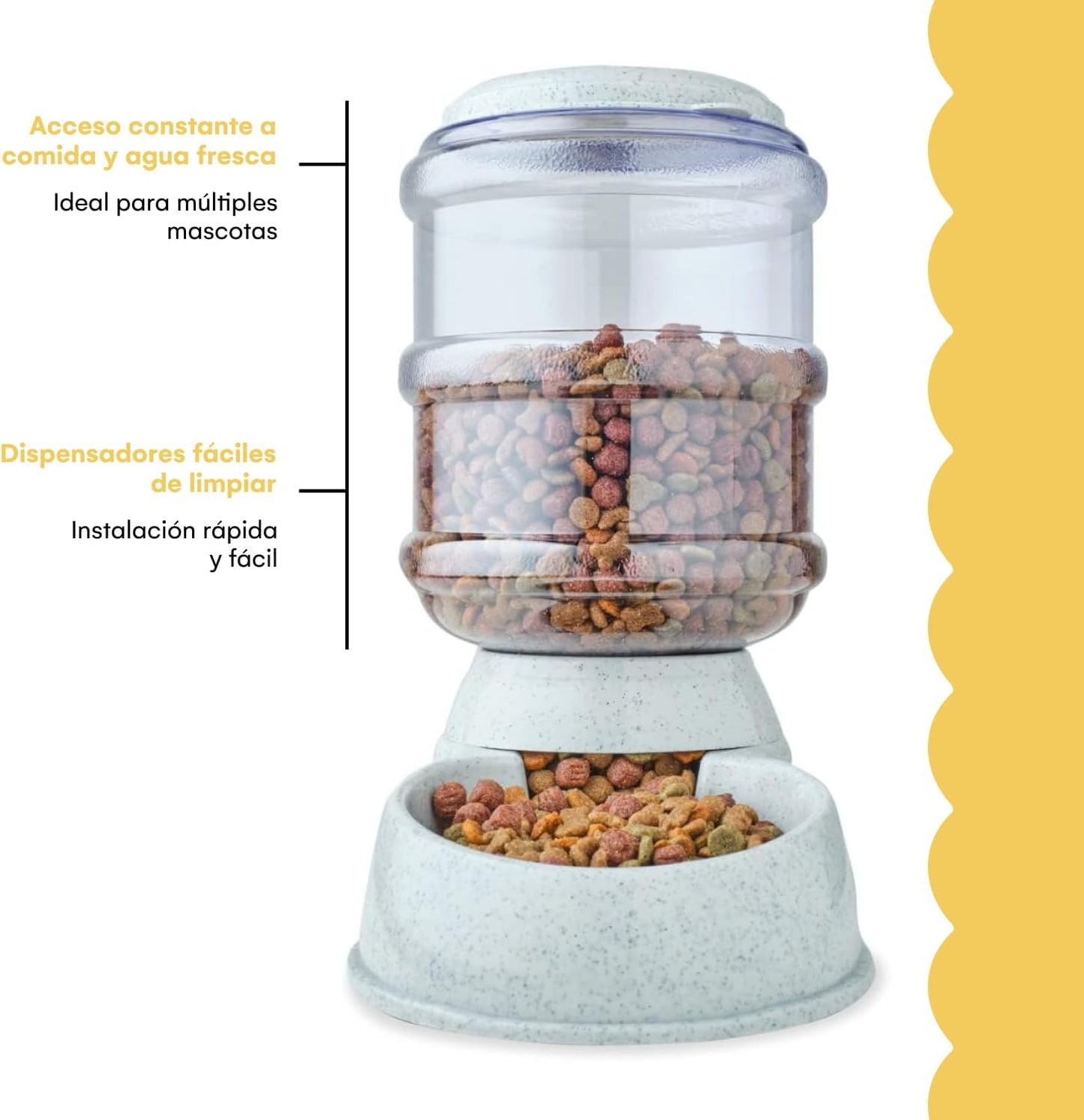 Automatic 1-Gallon Pet Feeder, Easy to Clean, Supports Multiple Pets, Ideal for Cats and Dogs