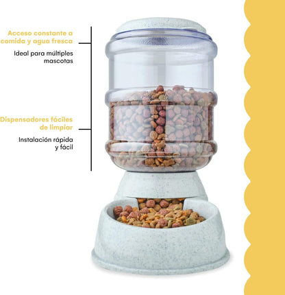 Automatic 1-Gallon Pet Feeder, Easy to Clean, Supports Multiple Pets, Ideal for Cats and Dogs