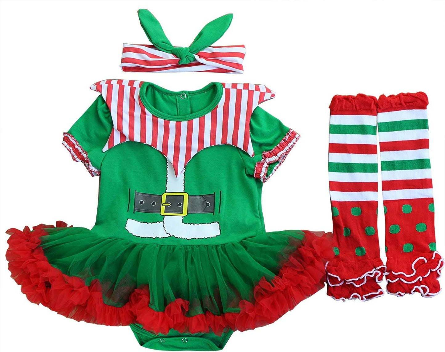 Baby Girls First Christmas Costumes Elf Lil Outfit Newborn Xmas