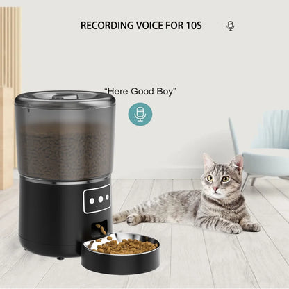 Wifi Pet Feeder Automatic Smart Dog Cat Dry Food Dispenser Feeding Bowl 4L Black Pet's Supplies |