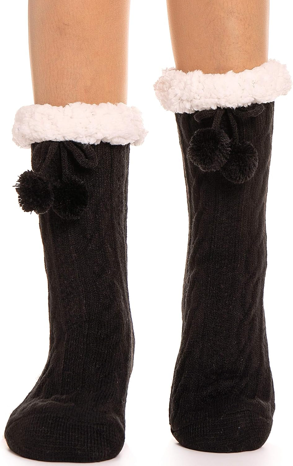 ANTSNAG Womens Slipper Socks Fuzzy Fluffy Cabin Cozy Winter Thick Warm Comfy Fleece Soft Grips Christmas Socks