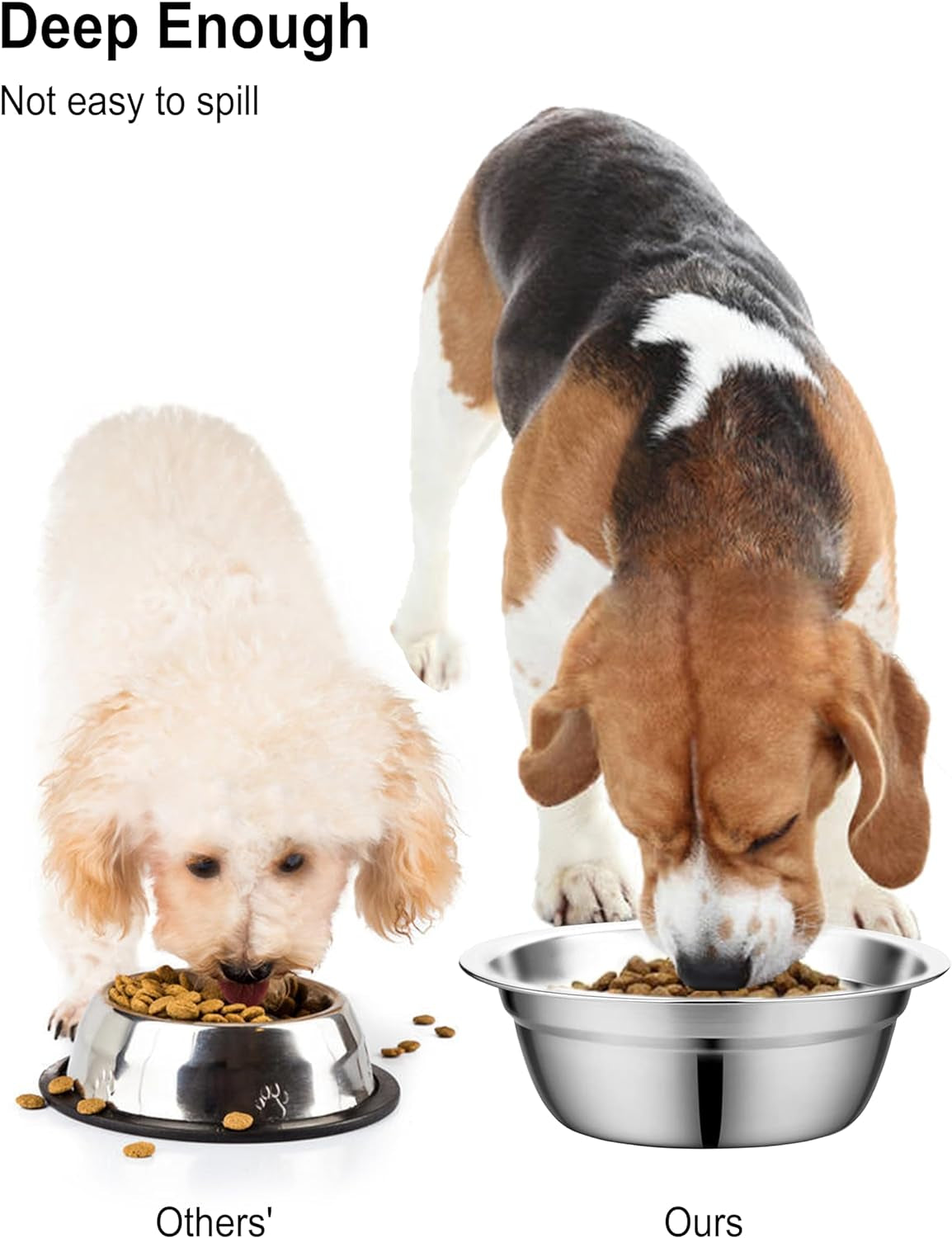 Stainless Steel Dog Bowls, Metal Dog Bowls, Dog Bowls for Small, Medium Sized Dog Pet's Supplies |