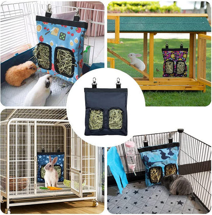 Guinea Pig Hay Feeder, Hanging Rabbit Hay Feeder Bag for Guinea Pigs Bunnies Chinchillas. Blueflower Pet's Supplies |