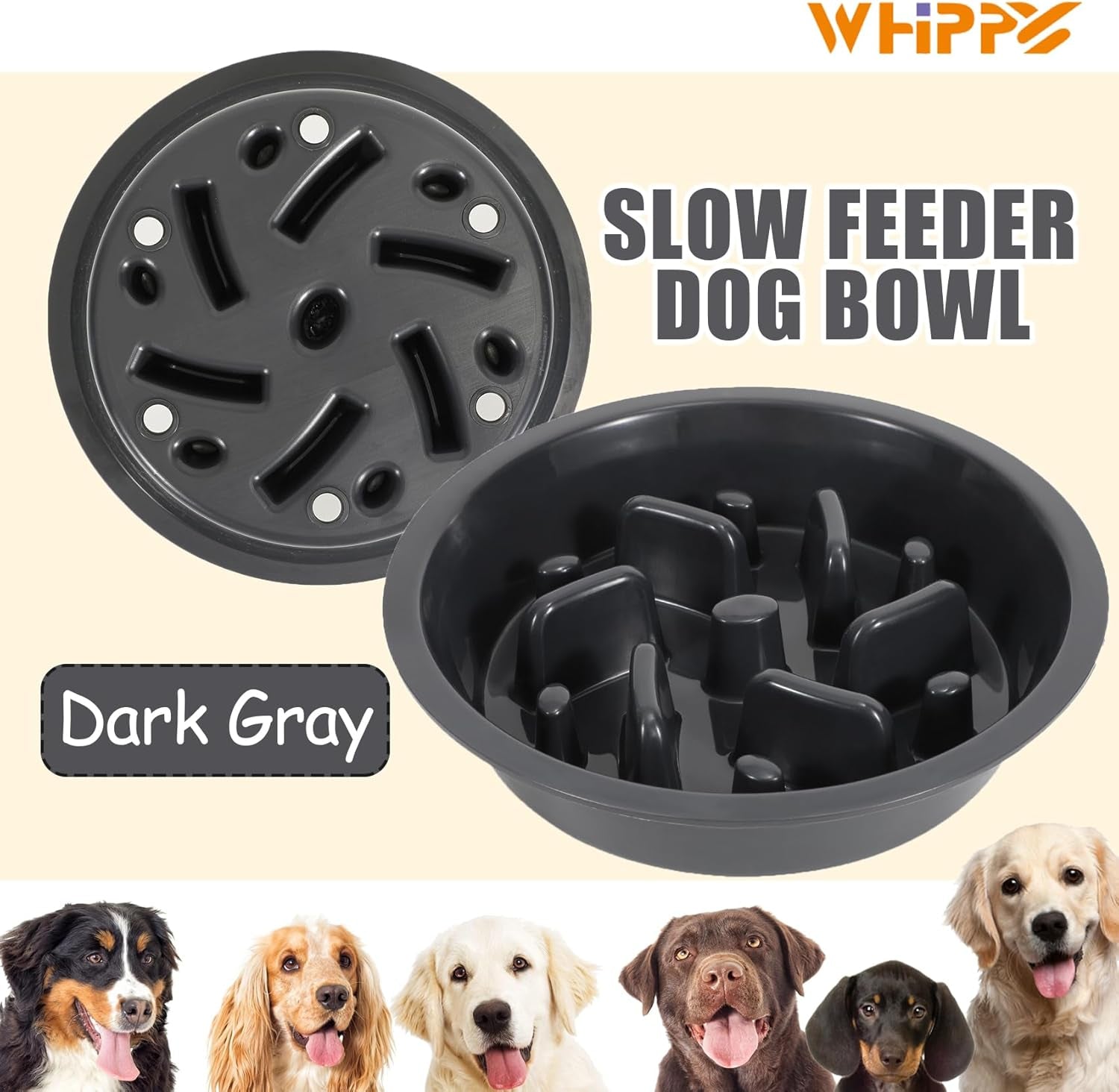 Slow Feeder Dog Bowl - BPA, PVC, and Phthalate-Free - Suitable for Most Raised Feeders - Non-Slip Maze Design - Can Be Used for All Food Types Pet's Supplies |