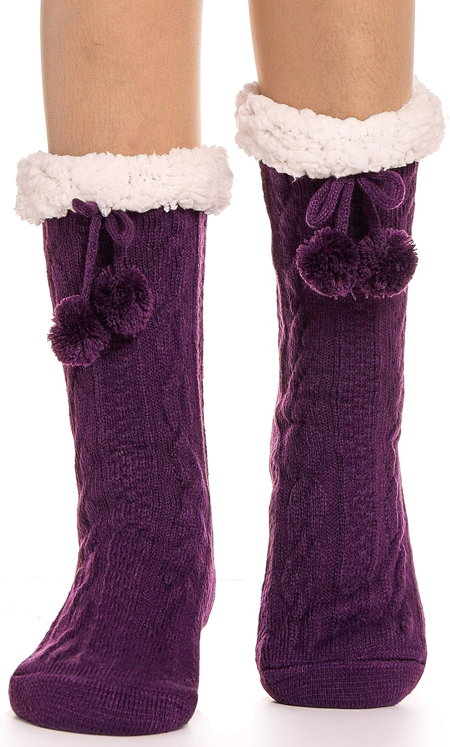 ANTSNAG Womens Slipper Socks Fuzzy Fluffy Cabin Cozy Winter Thick Warm Comfy Fleece Soft Grips Christmas Socks