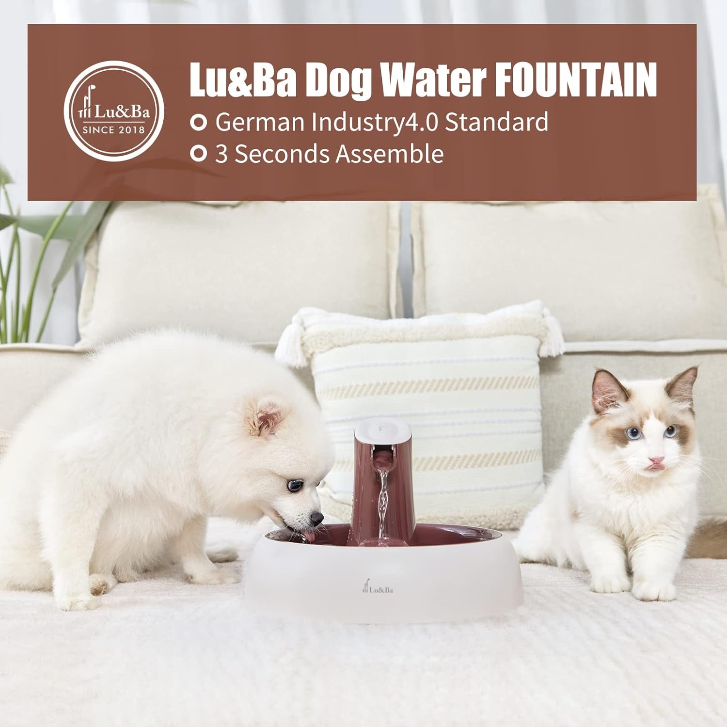 Cat Water Fountain, Automatic Pink Pet Water Fountain Adjustable Water Flow Setting Drinking Fountain for Cats Dogs Pet Pet's Supplies |