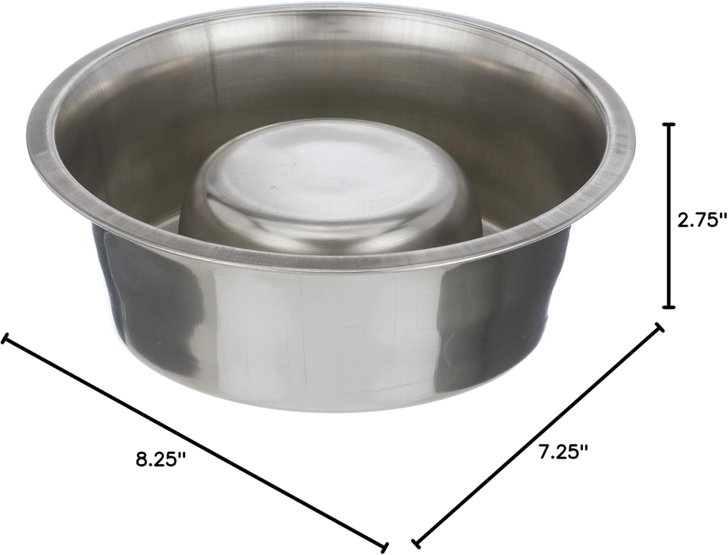 Stainless Steel Slow Feed Bowl for Dogs or Cats - Fits in Neater Feeders and Other Raised Feeders (3 Cup)