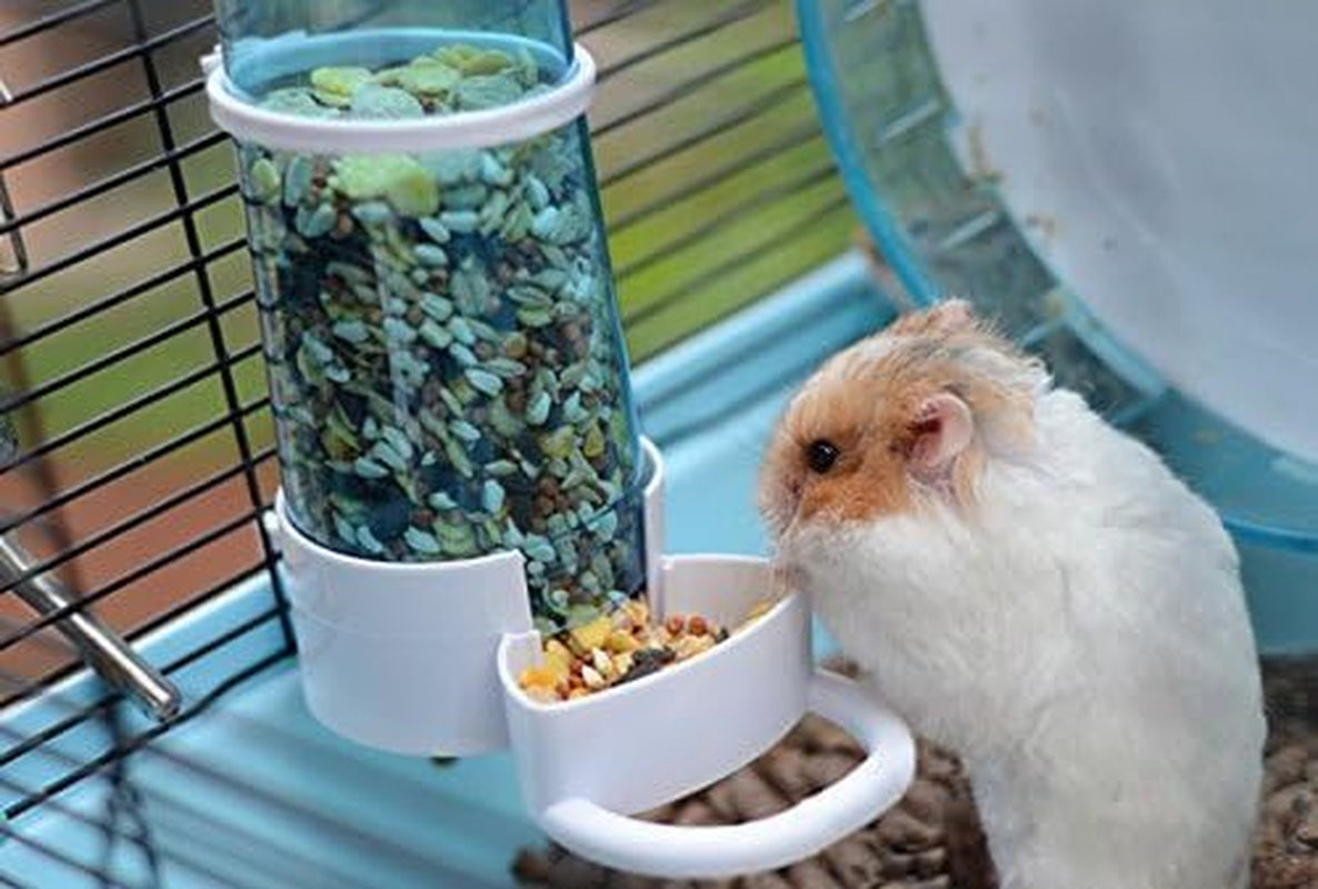 Pet Feeder Automatic,Bird Hamster Small Animal Feeder, Automatic Feeding Device Dispenser for Hamster Bird Pigeon Parrots Mini Hedgehog with Holder (5.90X2.83X6.10In) Pet's Supplies |