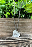 Butterfly Heart Hand Stamped Necklace