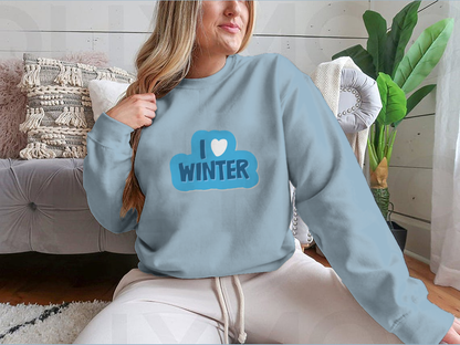 I Love Winter Christmas And New Year with a heart Motivational Design