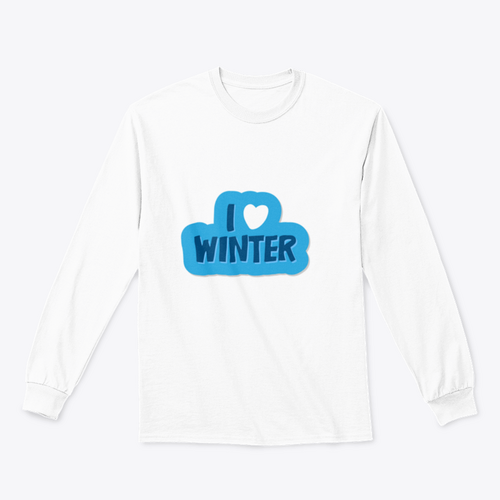 I Love Winter Christmas And New Year with a heart Motivational Design