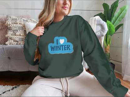 I Love Winter Christmas And New Year with a heart Motivational Design