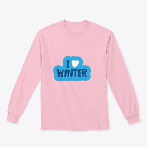 I Love Winter Christmas And New Year with a heart Motivational Design