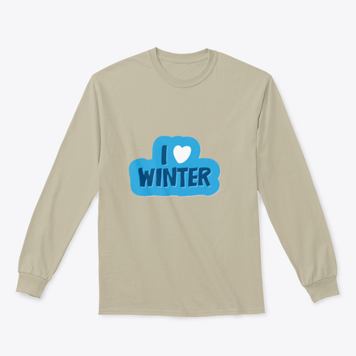 I Love Winter Christmas And New Year with a heart Motivational Design