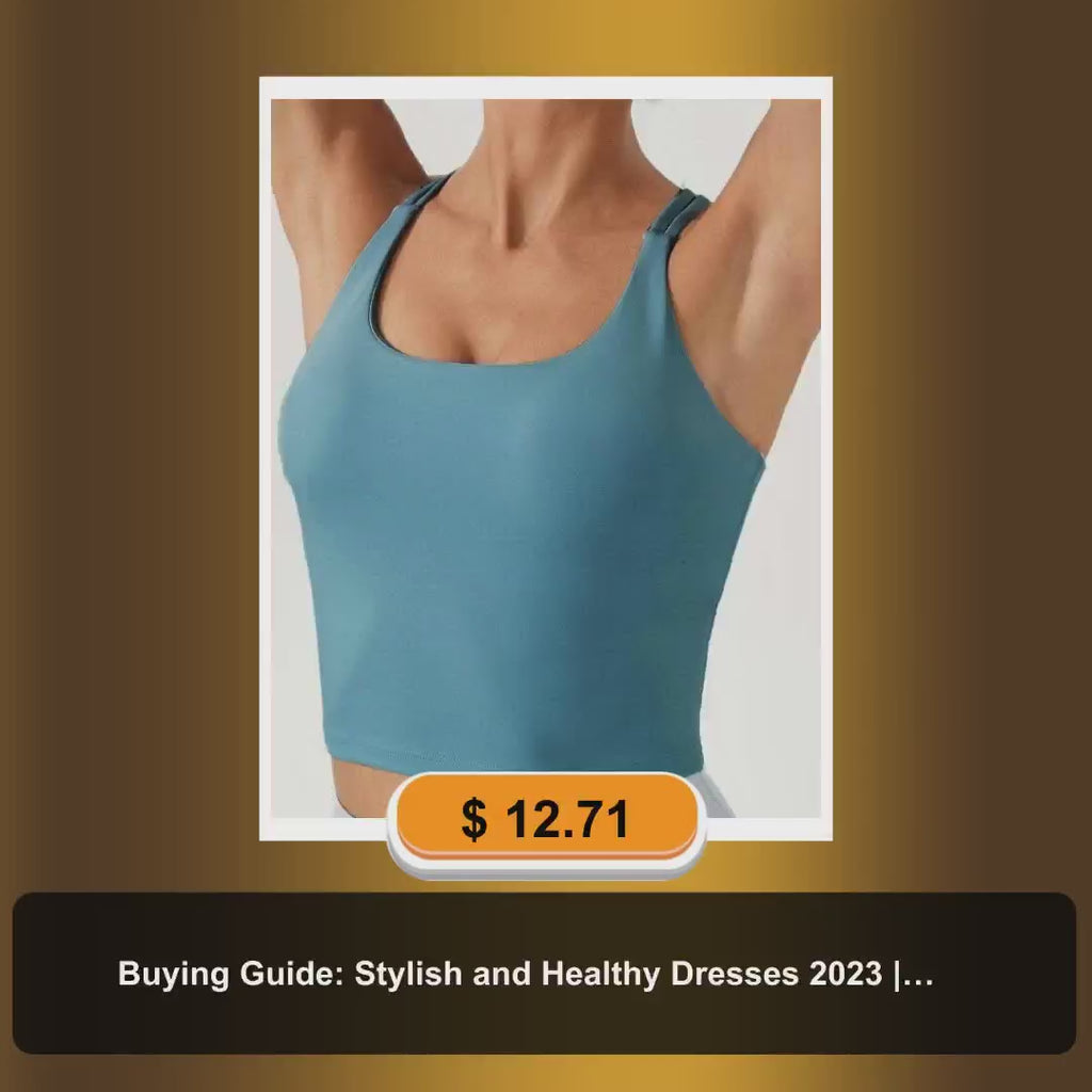 Buying Guide: Stylish and Healthy Dresses 2023 | Fashionably Fit | Solid Color Plain Sports Bra by@Outfy