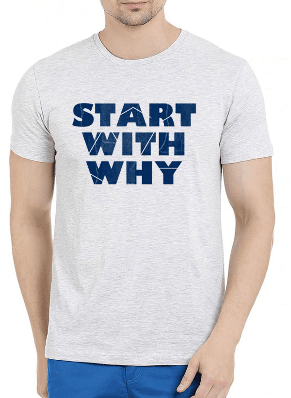 Start With Why Half Sleeves Melange T-shirt