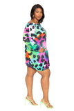 Electric leopard off shoulder bubble mini dress