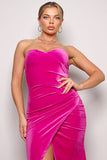 Strapless Sweetheart Velvet Dress