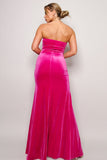 Strapless Sweetheart Velvet Dress