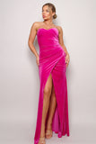 Strapless Sweetheart Velvet Dress