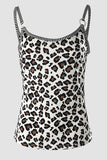 Cheetah Striped Patchwork Low-Back Cut Tank Top