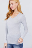 Cotton Jersey V-neck Top