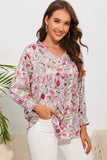 Floral Print Buttoned Puff Sleeves Shirt