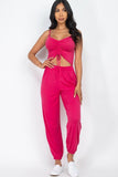 Front Ruched With Adjustable String Cami Casual/summer Jumpsuit