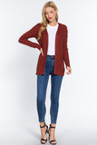 Long Slv Open Front Sweater Cardigan