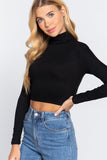 Buying Guide: Stylish and Healthy Dresses 2023 | Fashionably Fit | Long Slv Turtle Neck Rib Crop Knit Top