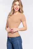 Buying Guide: Stylish and Healthy Dresses 2023 | Fashionably Fit | Short Slv Crew Neck Variegated Rib Knit Top