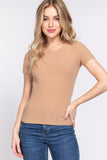 Buying Guide: Stylish and Healthy Dresses 2023 | Fashionably Fit | Short Slv Crew Neck Variegated Rib Knit Top